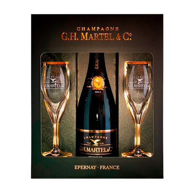Champagne Brut G.H. Martel 75cl + 2 copas