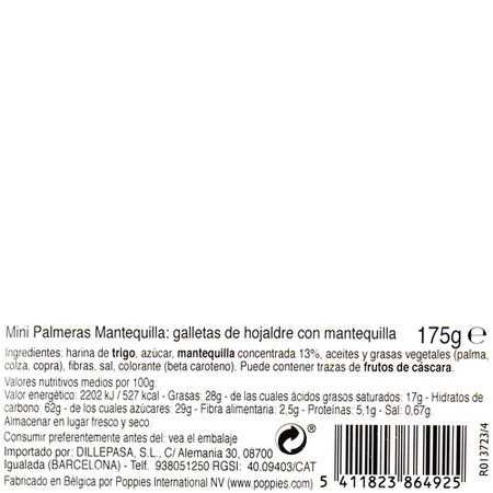 Mini palmerita mantequilla 175g