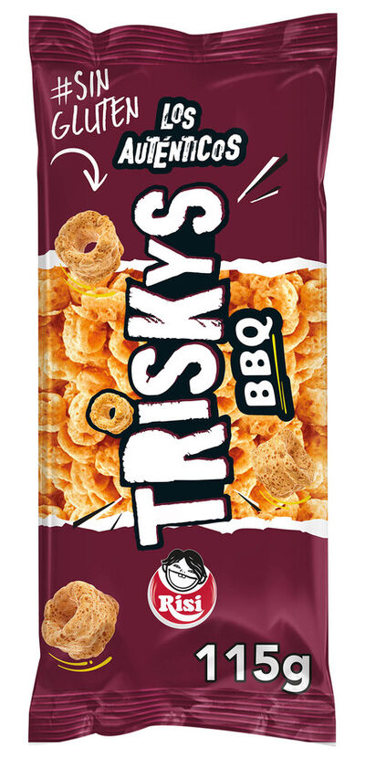 Snack ma&iacute;z sin gluten BBQ Triskys 115g