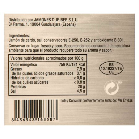 Jamón curado en lonchas Montaño pack 2 de 250g