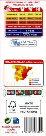 Detergente en polvo Lanta 90 lavados clásico