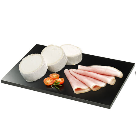 Lote: 250 gr Jamón asado Leña+250 gr Rulo de cabra