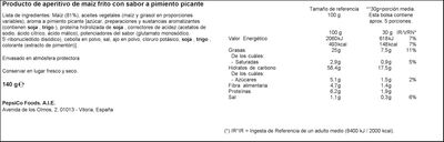 Snack de maíz chilli pepper sabor picante Doritos 140g