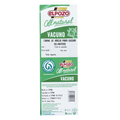 Carne para guisar de a&ntilde;ojo All Natural ElPozo 600g aproximadamente