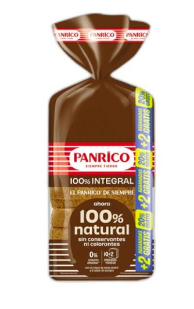 Pan Molde Integral Panrico 410g + 20% Natural