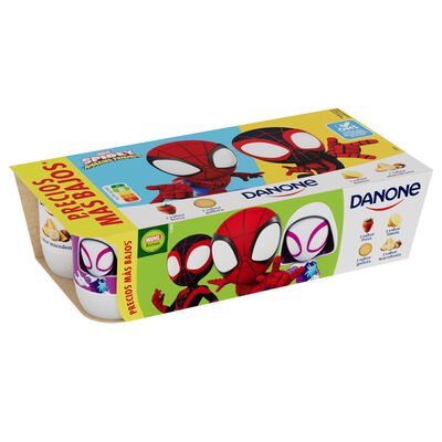 Yogur Danone pack 8 fresa limón macedonia galleta