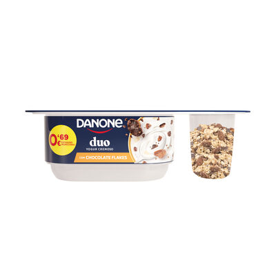 Yogur Danone Duo 102 gr Choco Flakes