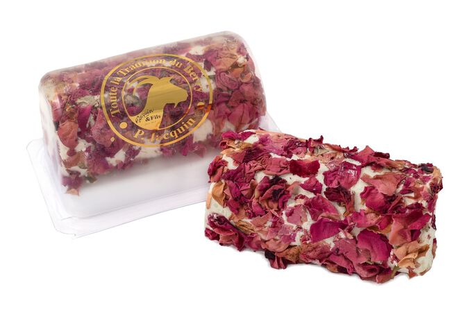 Queso rulo de cabra con pétalos Jacquin&Fils 100g