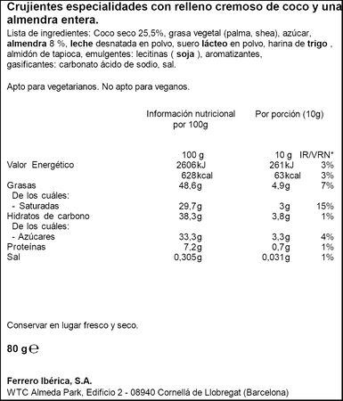 Bombones Raffaello caja de 8 bombones