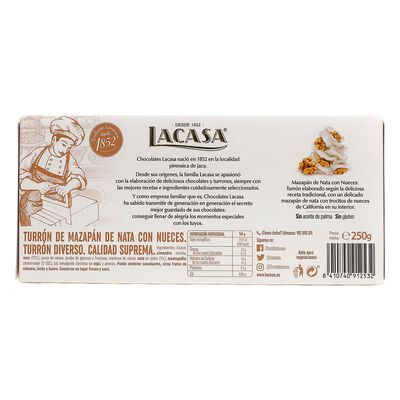 Mazap&aacute;n nata y nueces Lacasa 250g