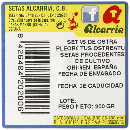 Setas bandeja 200g