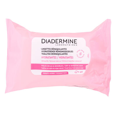 Toallitas desmaquillantes Diadermine 25 uds con leche hidratante