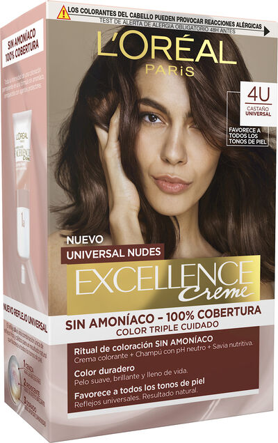 Tinte de cabello L'Oréal Excellence Creme nº4u castaño universal