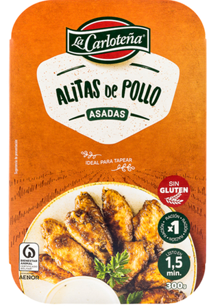Alitas de pollo asadas Carloteña 300g