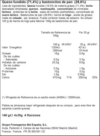 Queso en palitos La Vaca Que R&iacute;e pack 4 uds