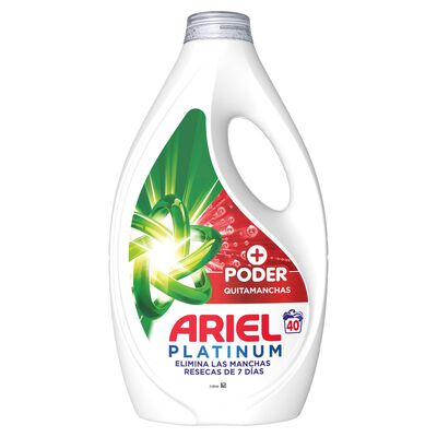 Detergente l&iacute;quido Ariel platinum 40lav + poder quitamanchas