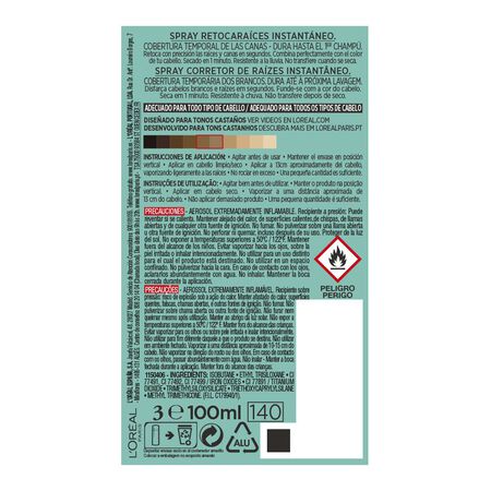 Tinte cabello retoca raíces en spray magic retouch L'Oréal 100ml castaño