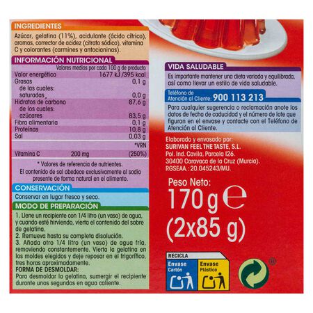 Gelatina de fresa Alipende 2 uds 170g