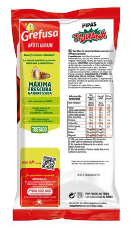 Pipas "g" Grefusa 165g tijuana