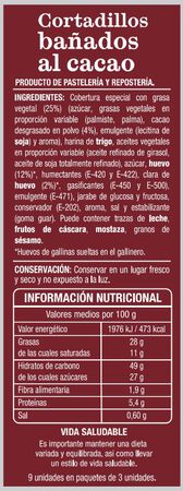 Bizcocho cortadillo Alipende ba&ntilde;o cacao 250g