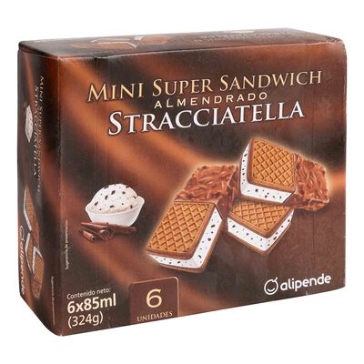 HELADO SANDWICH MINI ALIPENDE ALMENDRA-STRACCIATELLA 6U