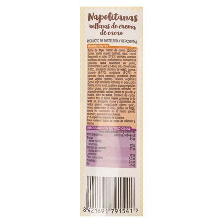 Napolitanas Alipende 320g rellenas de cacao