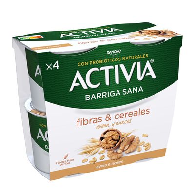 B&iacute;fidus Activia fibra pack 4 avena y nueces