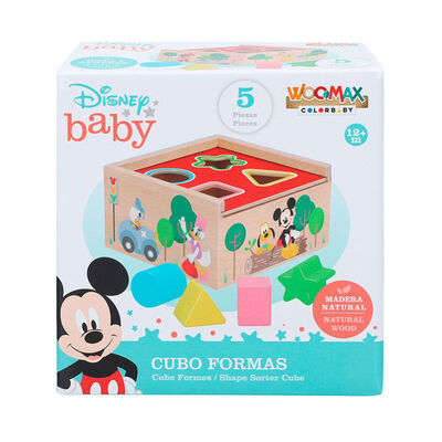 Cubo de madera con formas Disney