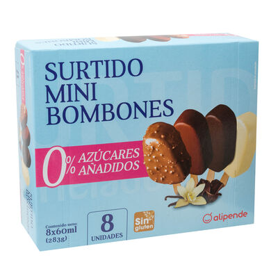 Helado bomb&oacute;n mini sin az&uacute;cares a&ntilde;adidos Alipende 8 uds
