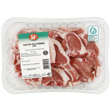Chuletas palo-riñonada de cordero 500g aproximadamente
