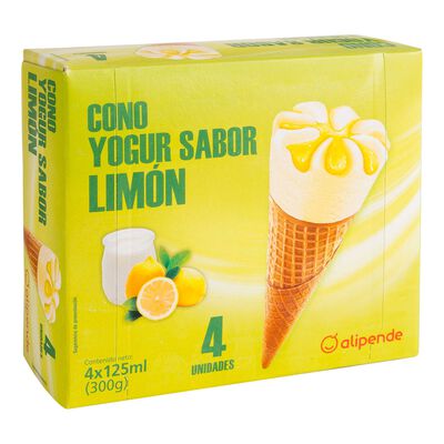 Helado cono Alipende yogurt de lim&oacute;n 4 uds