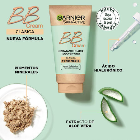 Crema facial Garnier skinactive 50ml BB Cream hidratante tono medio