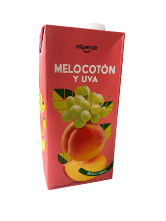 Zumo de melocot&oacute;n y uva Alipende brik 1l