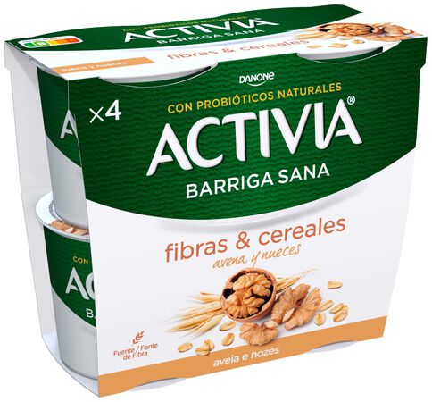 Bífidus Activia fibra pack 4 avena y nueces