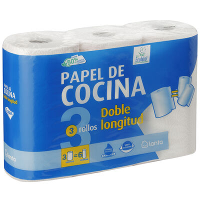 Papel de cocina Lanta pack-3 doble longitud