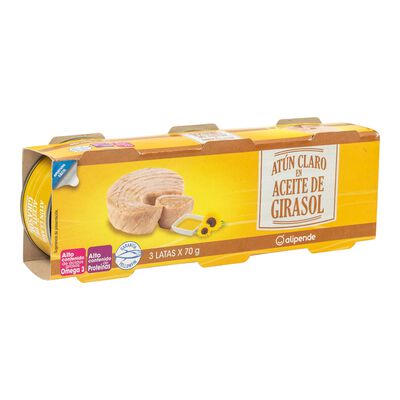 At&uacute;n claro Alipende pack 3 en aceite girasol