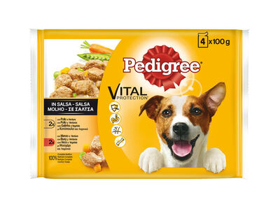 Comida húmeda perro Pedigree pollo buey verduras pack 4