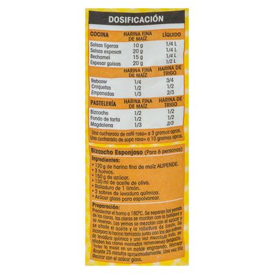 Harina de ma&iacute;z sin gluten Alipende 400g fina