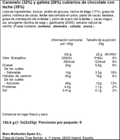 Chocolatina Twix 3u 150g