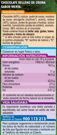 Chocolate negro relleno Alipende 150g menta