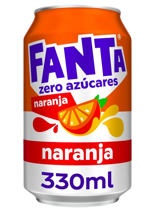 Refresco naranja Fanta lata 33cl zero azúcares