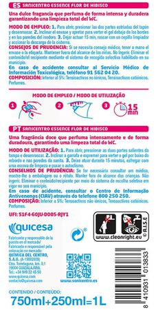 Gel WC Essence Sanicentro 750+250ml flor de hibisco
