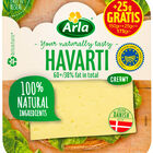Queso havarti lonchas Arla 150gr+25gr