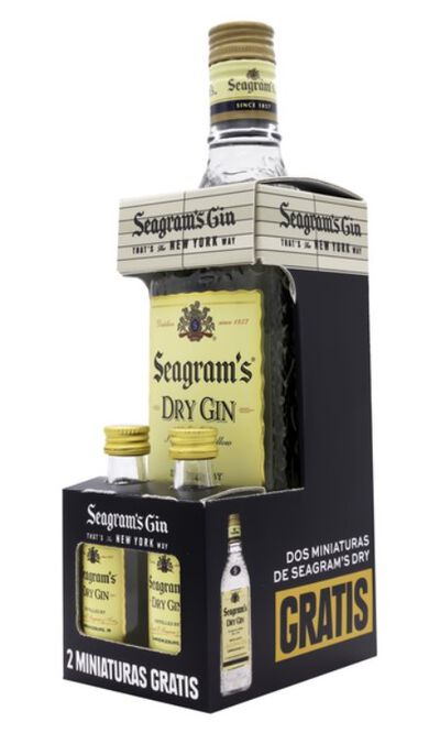Ginebra Seagram&acute;s 70cl + 2 miniaturas