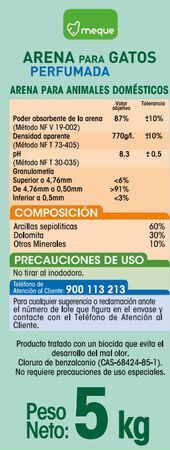 Arena gato Meque perfumada 5kg