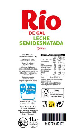Leche R&iacute;o 1l semidesnatada