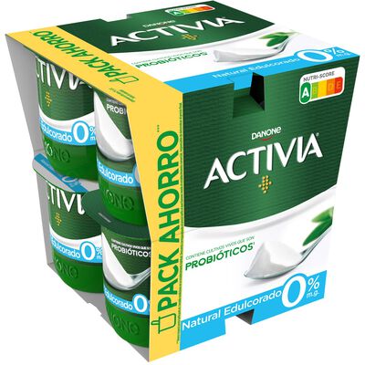 B&iacute;fidus probi&oacute;tico Activia desnatado 0% materia grasa pack 8 natural edulcorado
