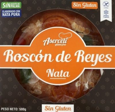 Rosc&oacute;n de Reyes relleno de nata Sin gluten 500g