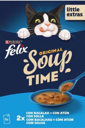 Alimento de gato soup con pescado con bacalao con atún y con solla Felix 288g