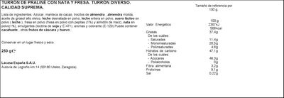 Turrón Lacasa 250g nata y fresa calidad suprema